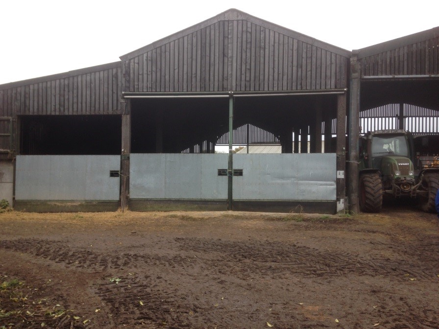 Farm buildings with badger proof gates and sidings - Bovine TB